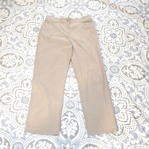 Khakis Pants beige tan stretch lightweight size 6 Straight Leg Pockets Normcore